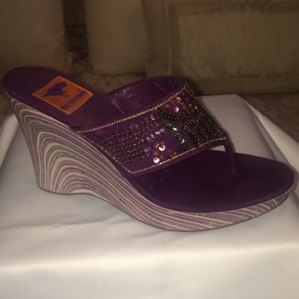 Rocket Dog “Glossie” Thai Silk-Sequins Sandals